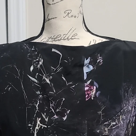 All Saints Lucie Silk Floral Top Shirt Size 2 - Picture 5 of 11